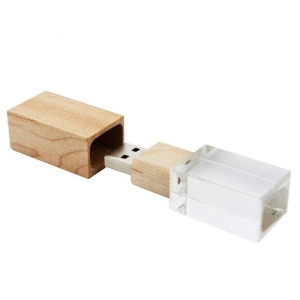 Clé USB cristal bois personnalisée Maroc