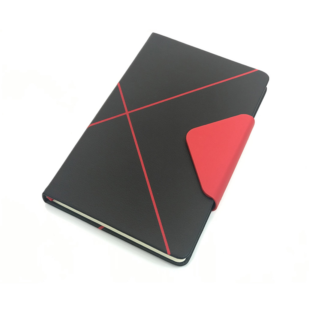 Carnet publicitaire A5 personnalisé noir et rouge Maroc
