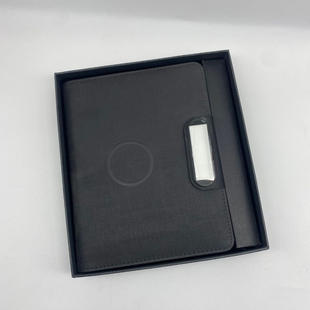 Coffret bloc-notes avec batterie intégrée