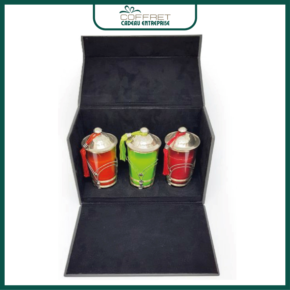 Coffret cadeau entreprise bougies parfumées colorées
