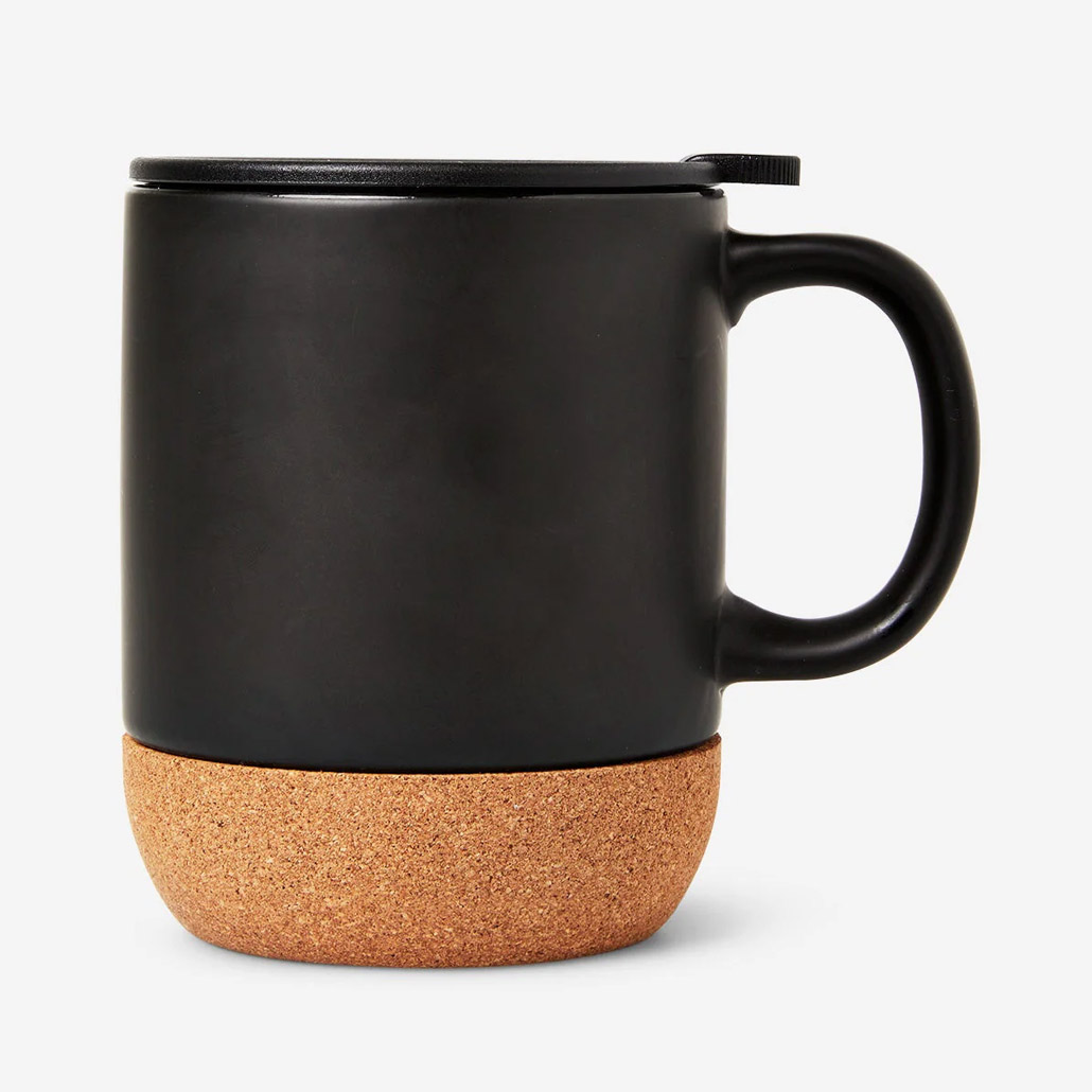 Mug en céramique noire et liège personnalisé – Maroc