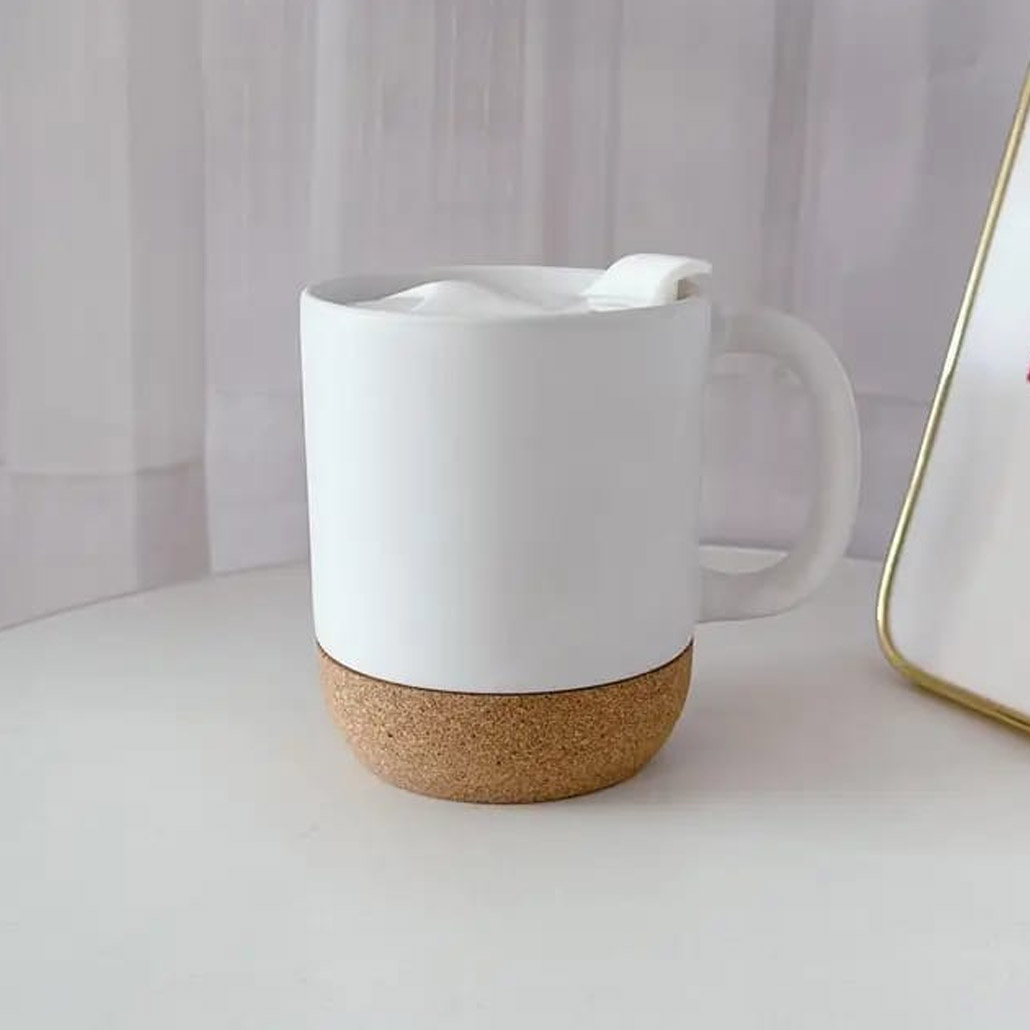Mug personnalisé avec base liège Marrakech