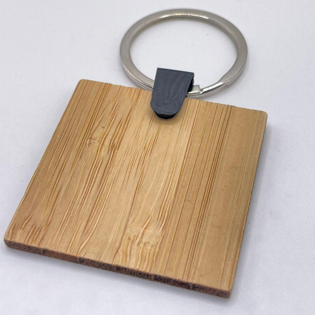 Porte-clés bambou carré personnalisé Maroc