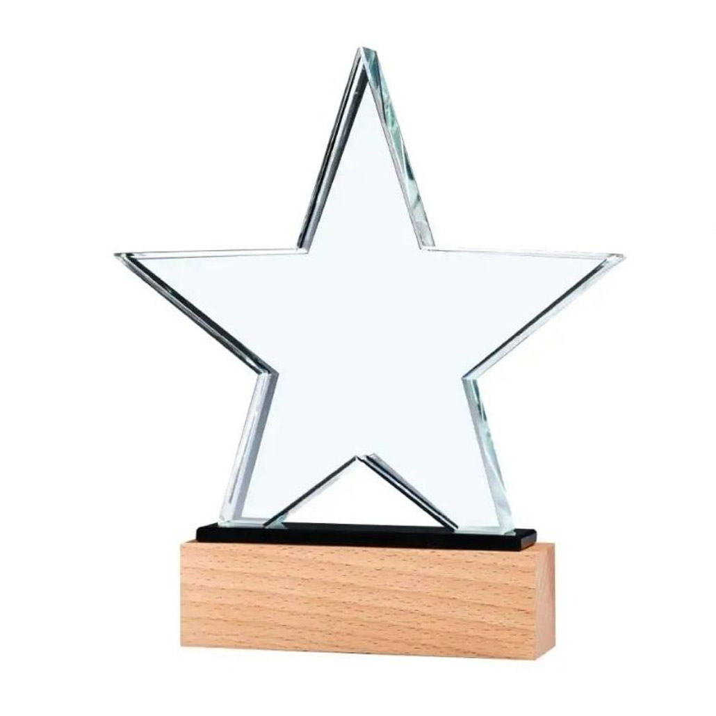 Trophée en cristal forme étoile Maroc